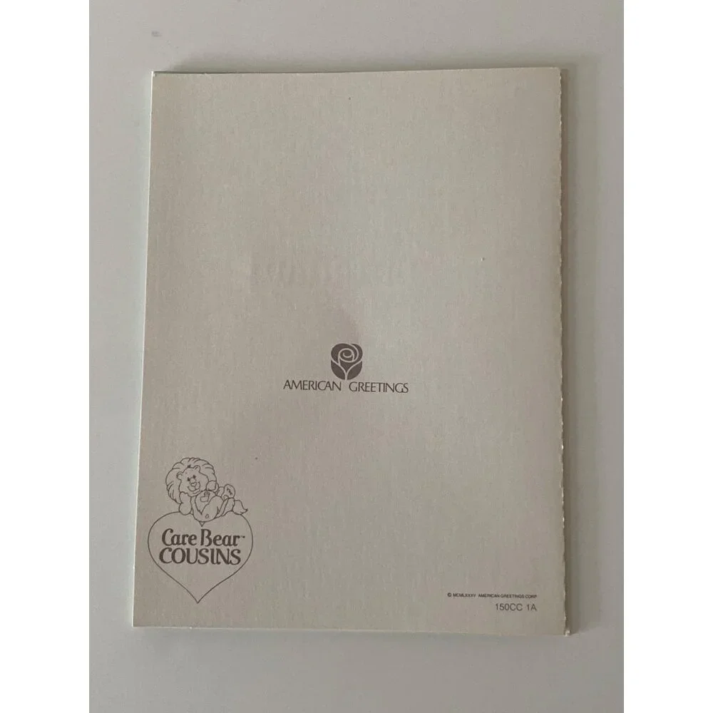 2 VTG American Greetings Cards CAREBEARS Forget Me Not Happy Birthday